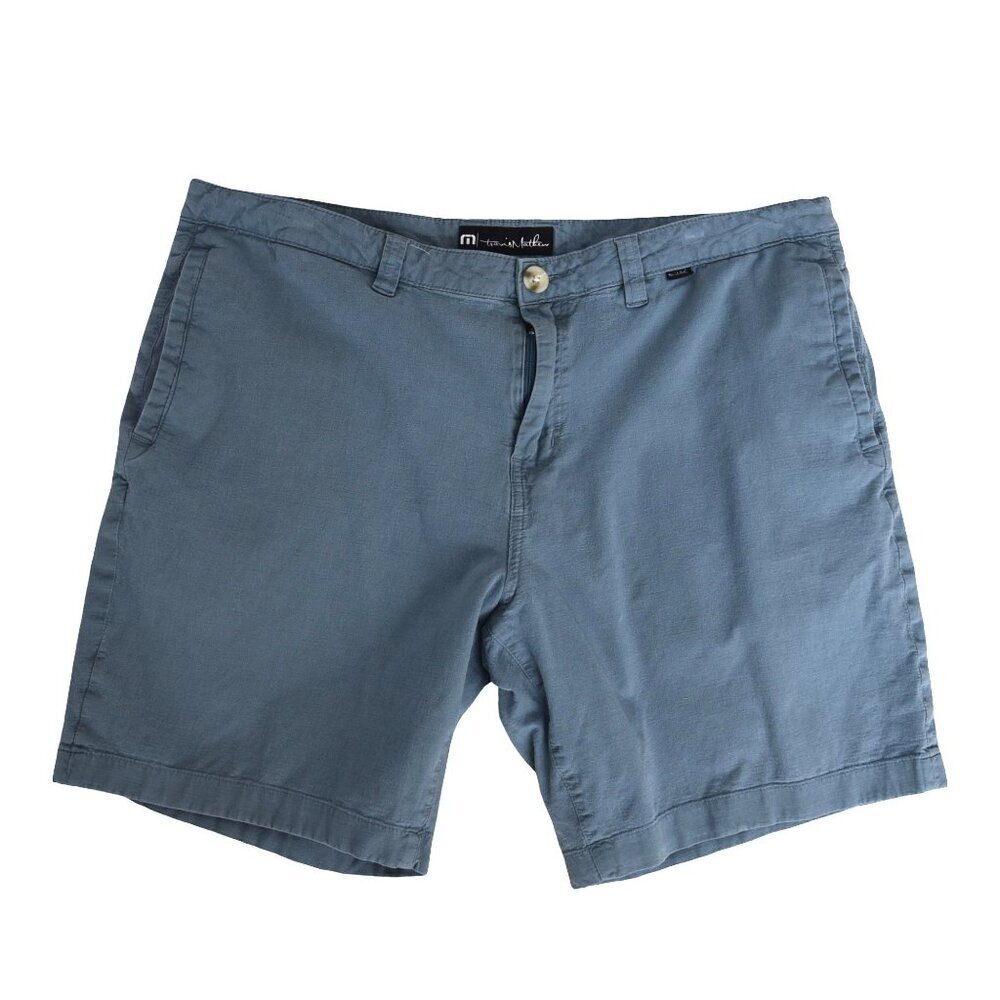 Travis Mathew Blue Gray Shorts 36 Golf Soft Resort Prep Core